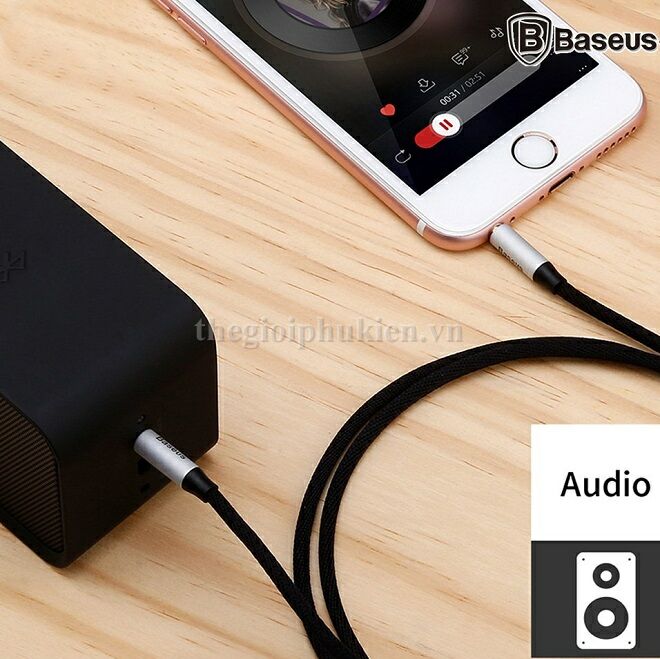 Dây cáp âm thanh chất lượng cao AUX Audio 3.5 Baseus M30 (Aux Cable 3.5mm Jack Male to Male)
