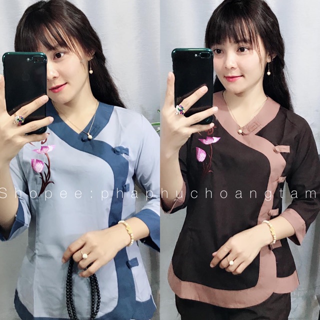 Đồ Lam Đi Chùa Tim Phối Kate Giá Rẻ Vô Địch