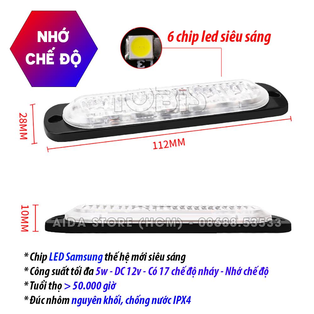 [HCM]Đèn LED nhấp nháy F1 cao cấp 17 chế độ chớp