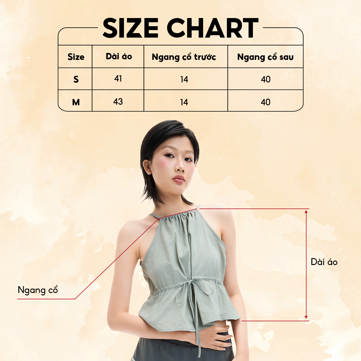 DOTTIE - Áo cổ yếm vải dù - T0823