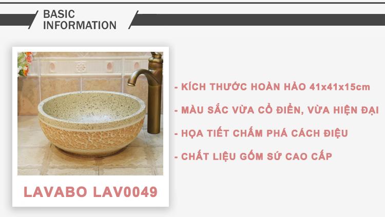 Chậu rửa lavabo gốm sứ nghệ thuật LAV0049 – Màu pastel mới lạ