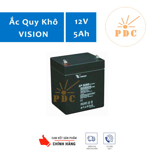 Ắc Quy VISION 12V 5Ah CP1250 - (PDC-TECH)