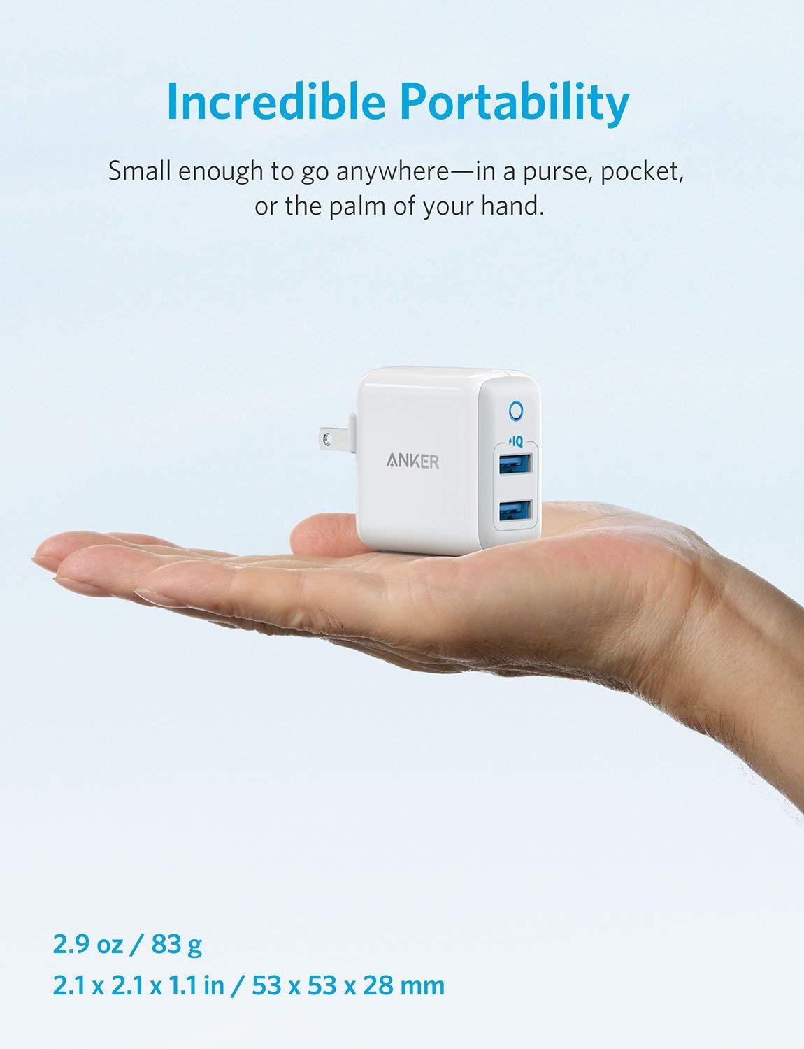 [HCM]Adapter Sạc 2 Cổng Anker PowerPort II 24W