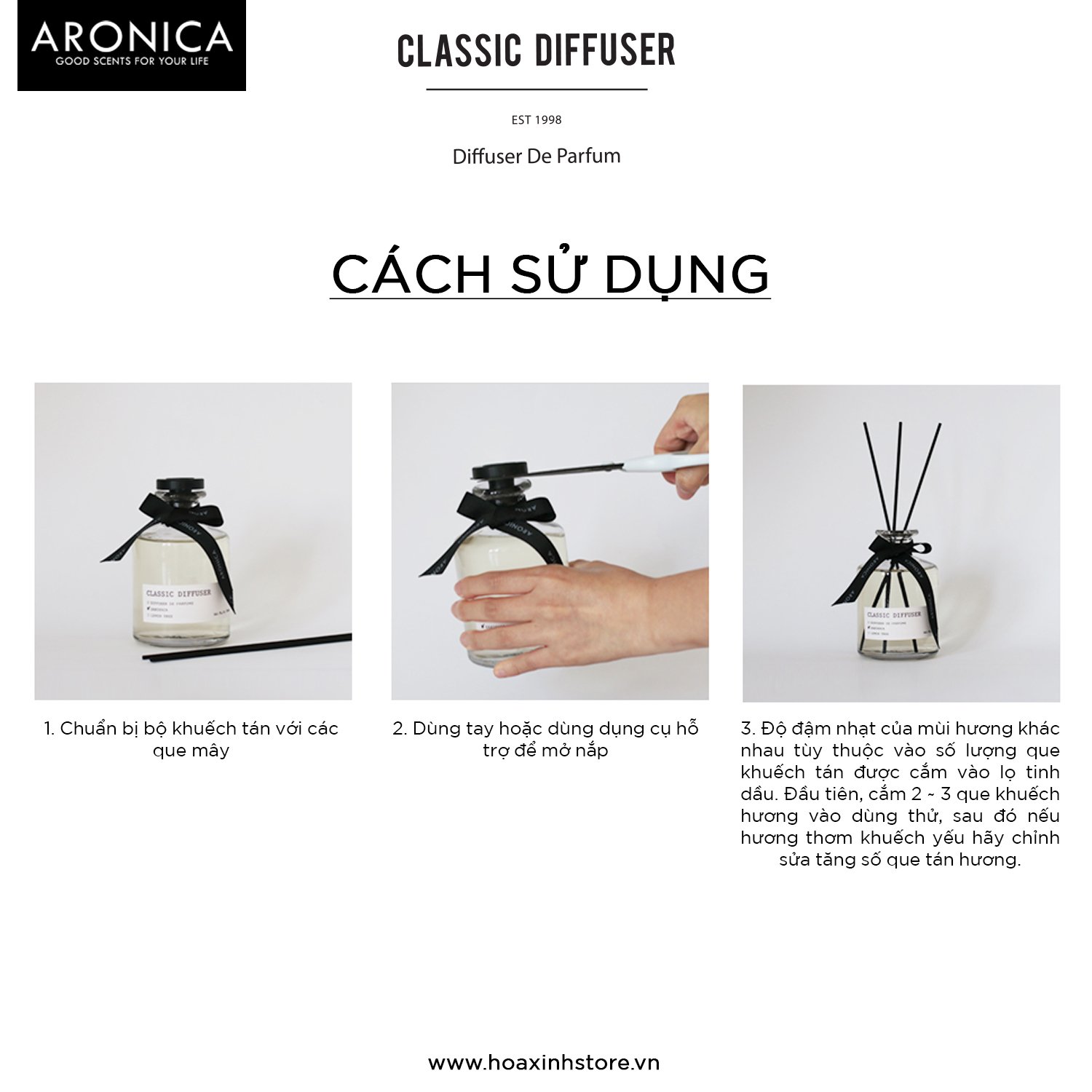 Tinh Dầu Khuếch Tán Cao Cấp Aronica Classic Diffuser 300ml - Nhập Khẩu Hàn Quốc