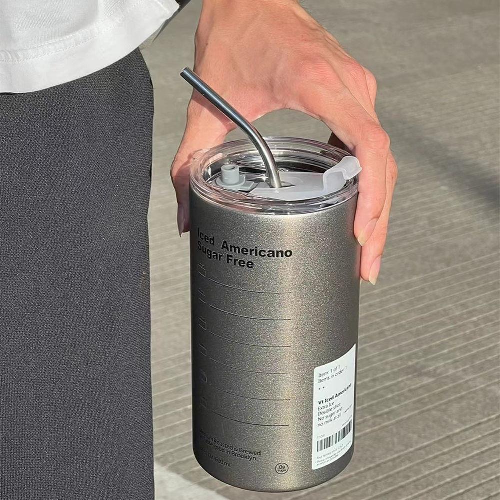 Ly Giữ Nhiệt Iced Americano Inox 304 Cao Cấp, Cốc Uống Nước Giữ Nhiệt Có Ống Hút Siêu Tiện Lợi