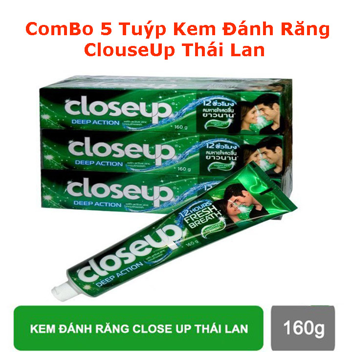 Combo 5 Tuýp Kem đánh răng Closeup Thái Lan 160g