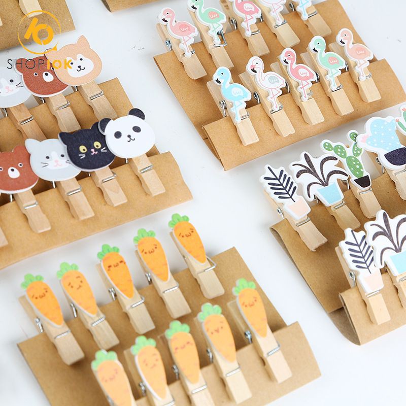 Kẹp Gỗ Hình Treo Ảnh ( set 10 kẹp 2m dây)