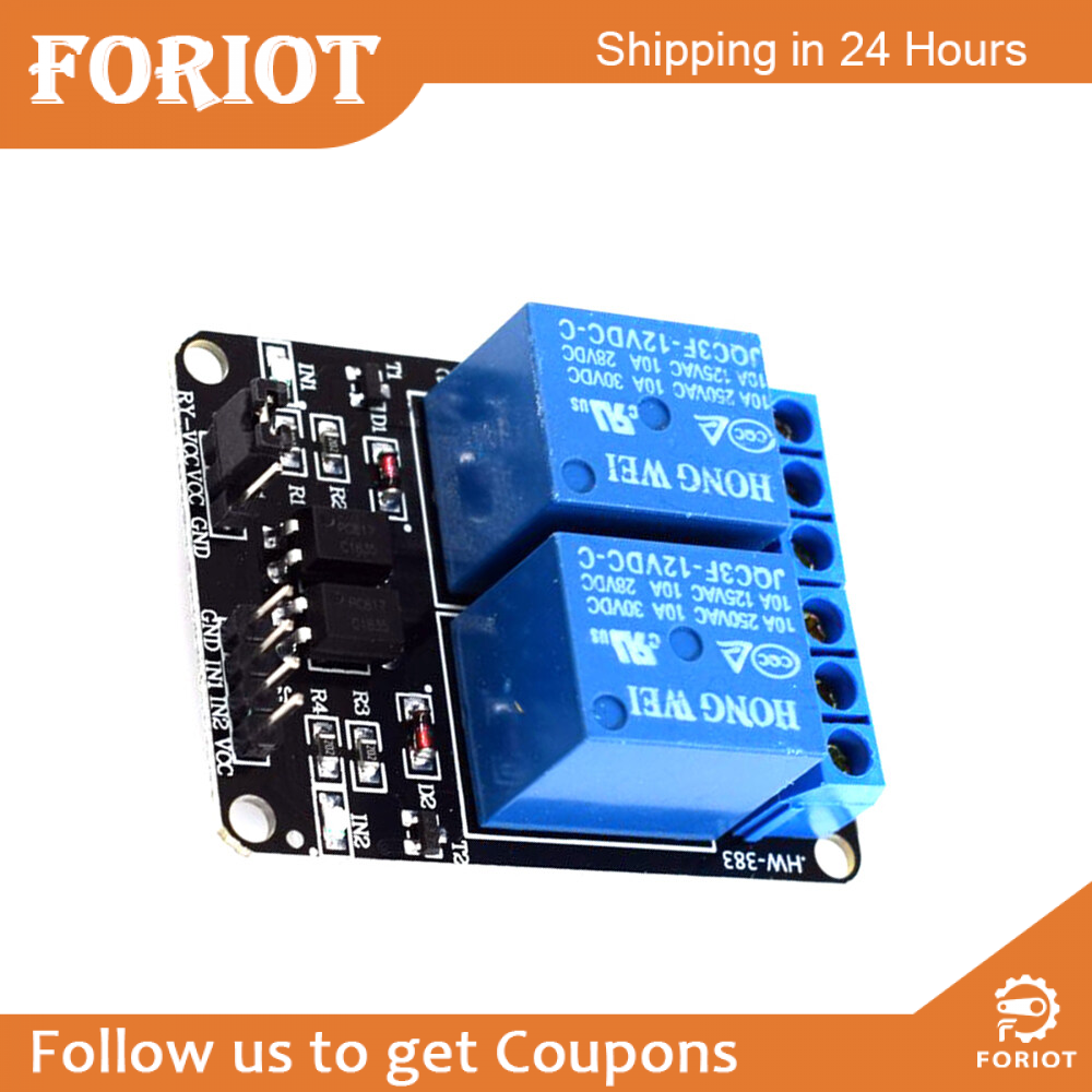 Foriot Relay Module 12V/24V Relay Board 1 Channel /2 Channel with Optocoupler Isolation Support Low Level Trigger
