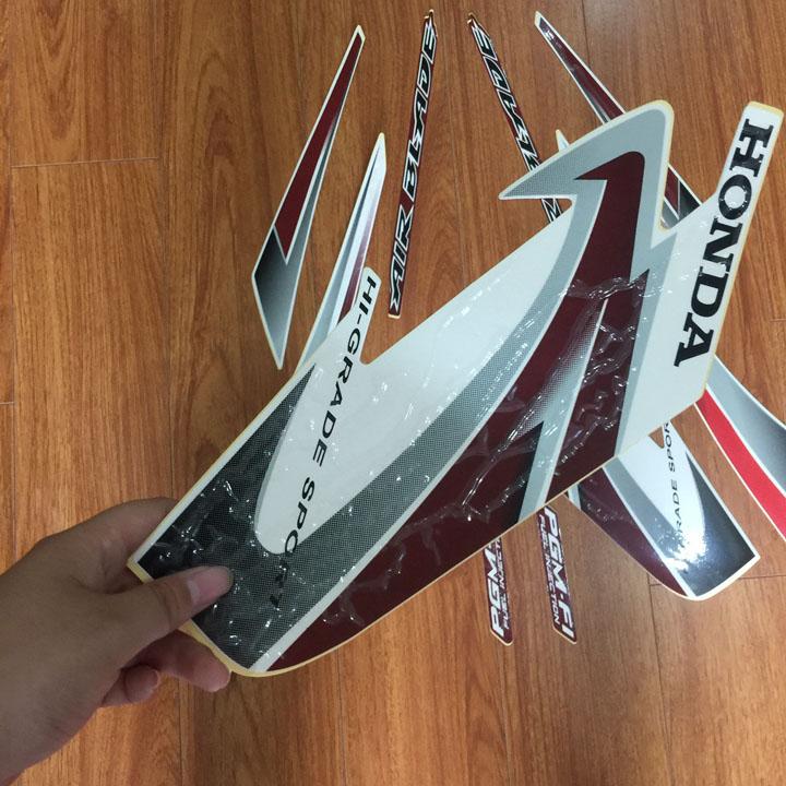 Bộ tem 3 lớp xe Airblade THÁI đời 2008-2009 - màu XÁM ĐỎ