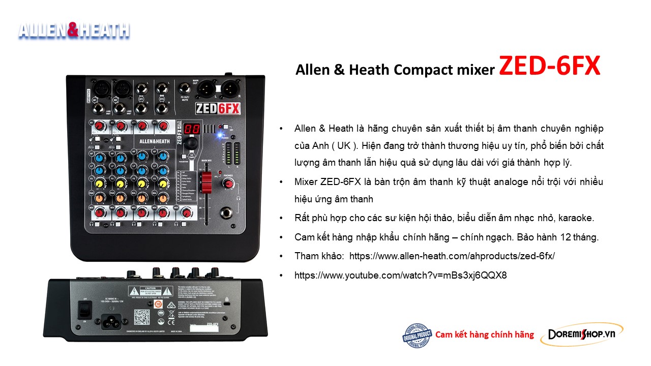 [HCM]Audio Mixer Allen&Heath ZED-6FX