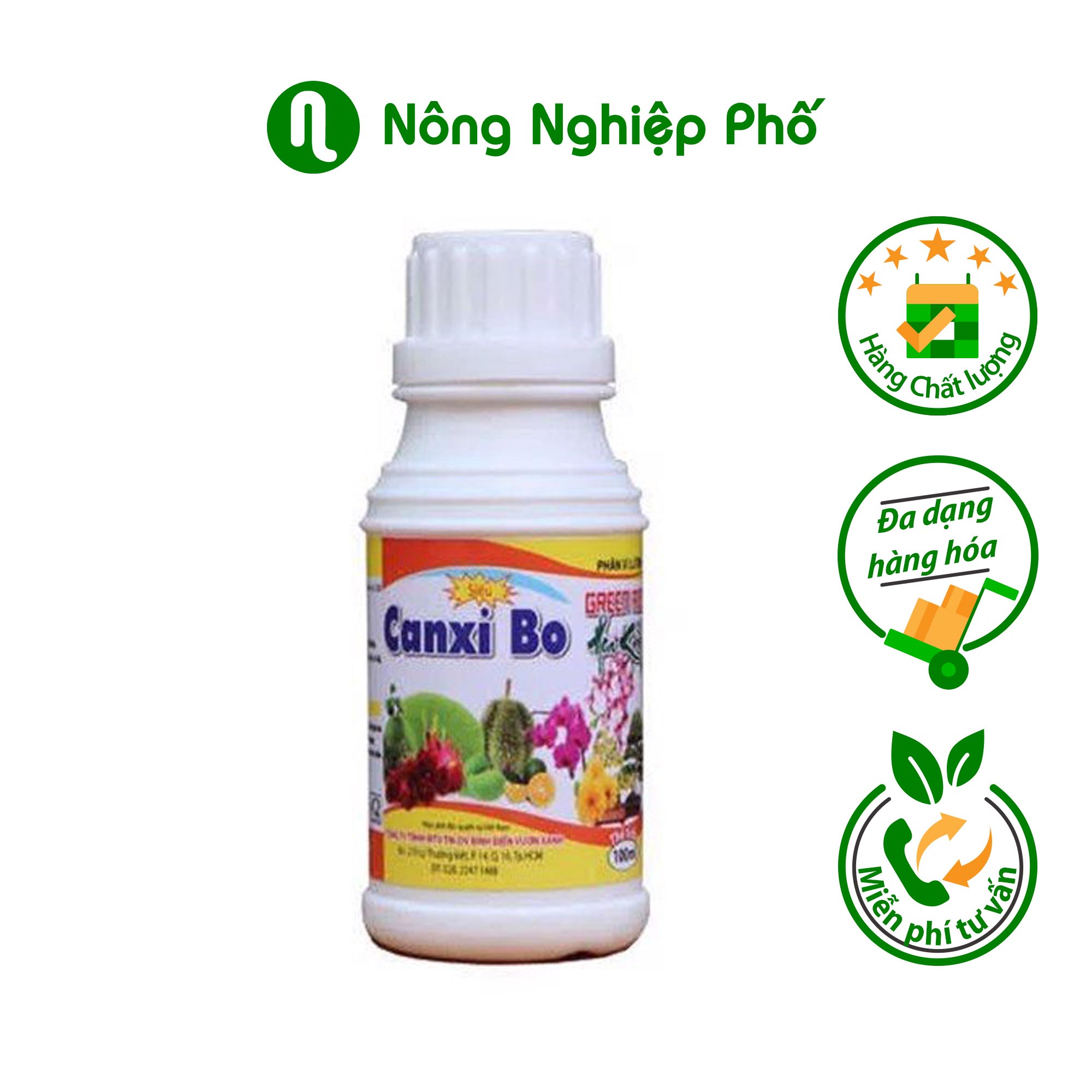 Phân bón chống rụng hoa, tăng đậu trái Canxi Bo GREENRICE - Chai 100ml - Nông Nghiệp Phố