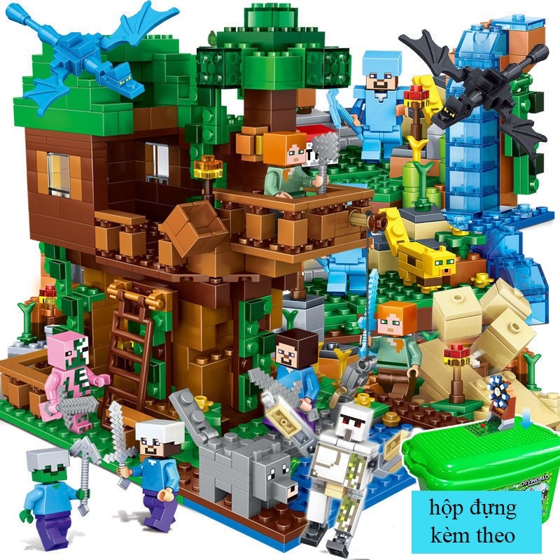 Đồ chơi lắp ráp❖♠¤  [Mã 12LSSALE giảm 100  đơn 50k] Bộ Đồ Chơi Lắp Ráp Lego Minecraft Cho Bé