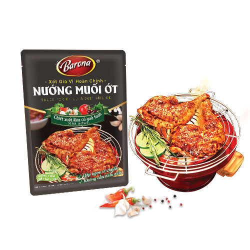 BÁO GIÁ XỐT GIA VỊ HOÀN CHỈNH BARONA NƯỚNG MUỐI ỚT 80G | Shopee Lazada Sendo Tiki mới nhất 4 XỐT GIA VỊ HOÀN CHỈNH BARONA - NƯỚNG MUỐI ỚT 80G