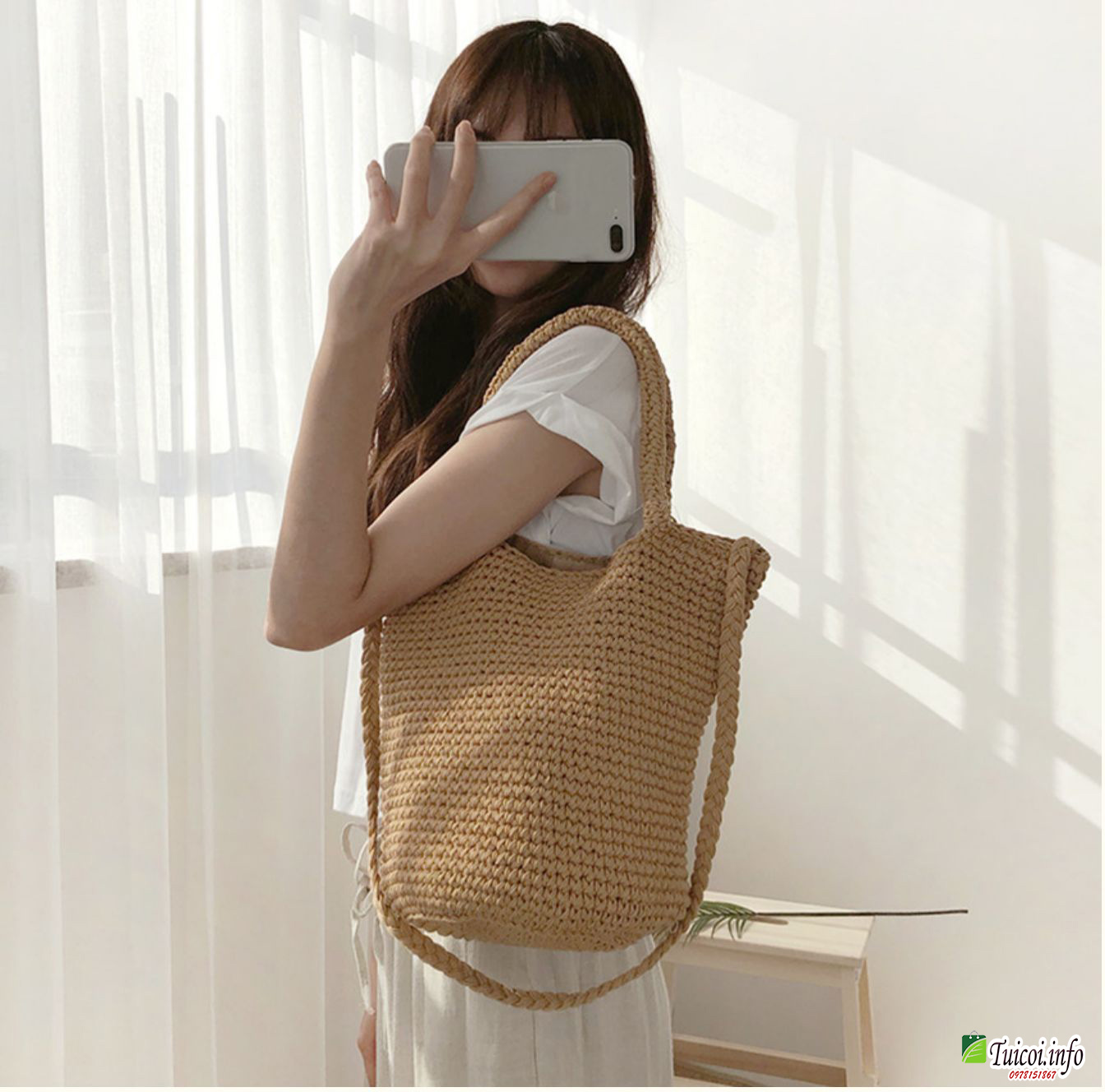 [Giá gốc tận xưởng] Túi len đeo chéo quai xách