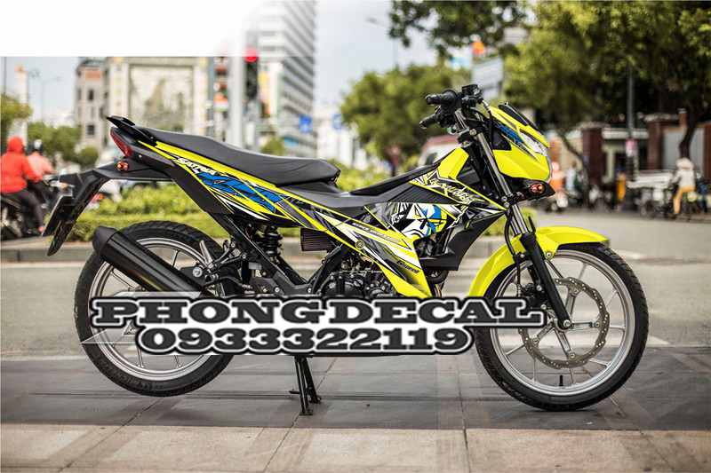 Tem Rời King Drag Suzuki Satria F150 Mẫu Mới Nhất - Tặng Logo
