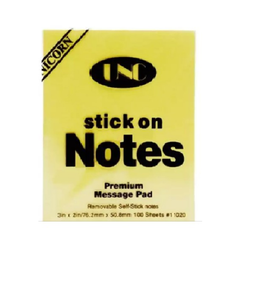 Giấy note vàng UNC 2x3 inches - 3 xấp