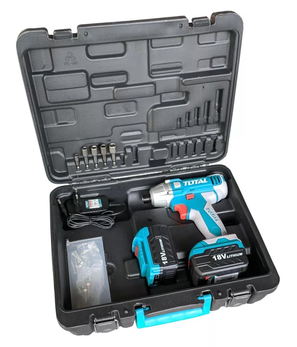 Máy vặn siết vít dùng Pin Total TIDLI228181 18V (2 Pin + 13 phụ kiện kèm theo)