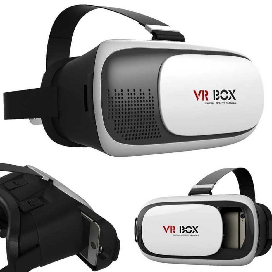 Nguyen Thuy975798 Store Kính thực tế ảo VR Box phiên bản 2 (Trắng Đen)