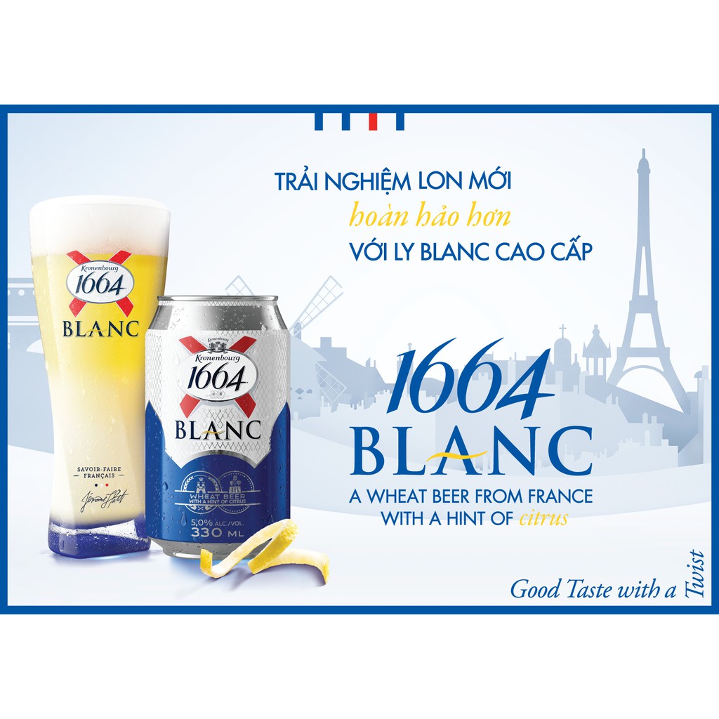 Bia 1664 Blanc - Pack 6 lon 330ml