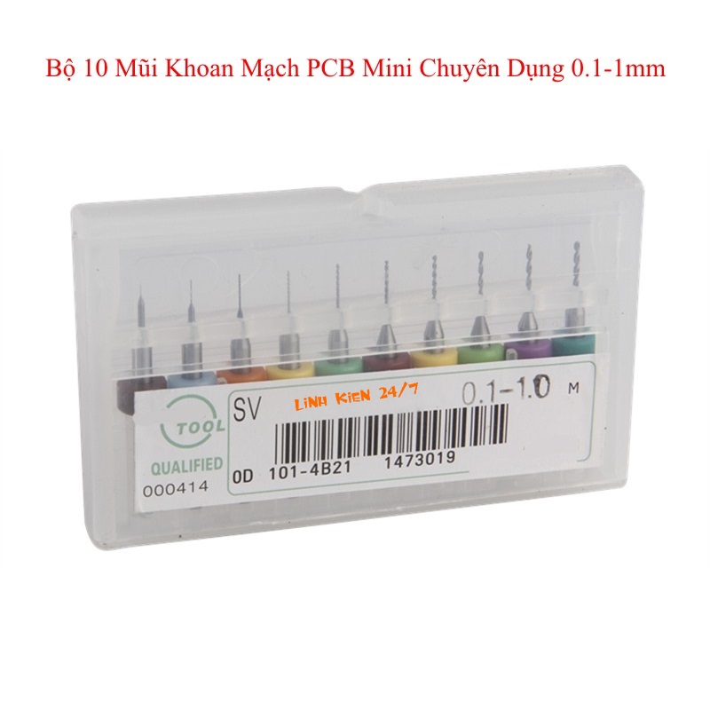 Bộ 10 mũi khoan cnc 0.1-1mm khoan mạch pcb mini chuyên dụng