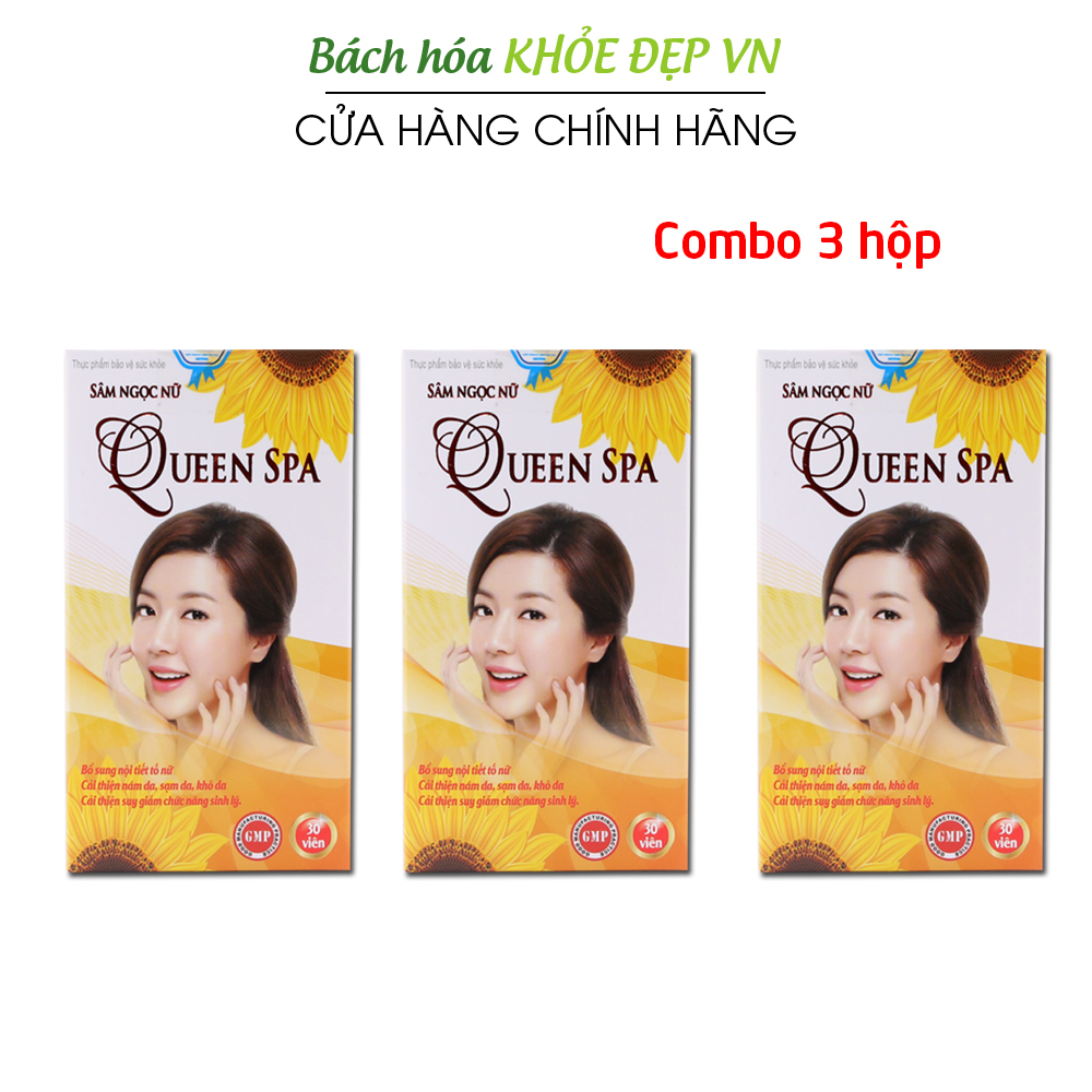 Combo 3 hộp Viên uống đẹp da Sâm Ngọc Nữ bổ sung Collagen, Vitamin, tinh chất mầm đậu nành giảm nám, sạm da, khô da, tăng cường nội tiết tố nữ - Hộp 30 viên