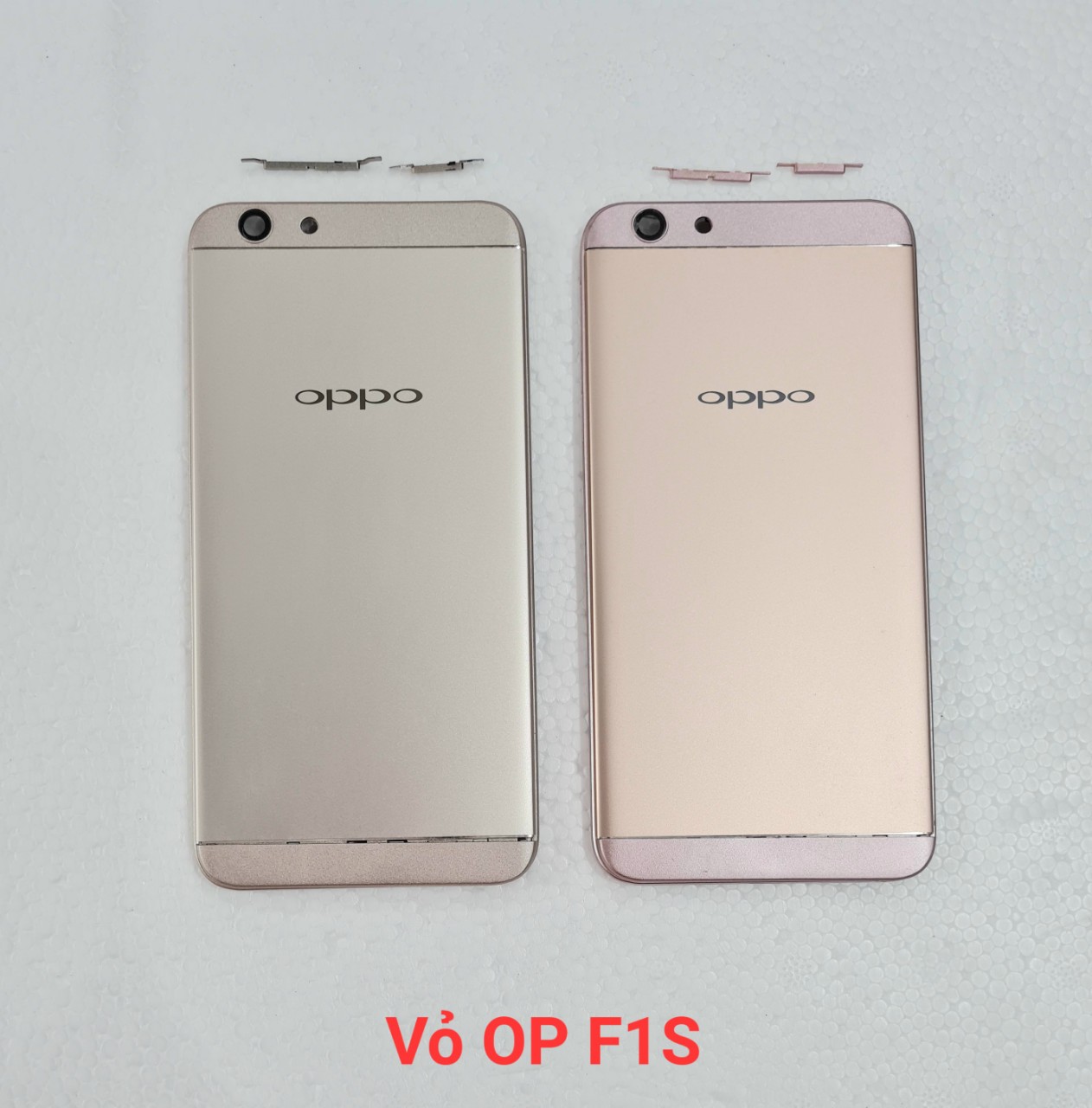Vỏ, khe sim Oppo F1S (vỏ vàng, hồng kèm nút bấm)