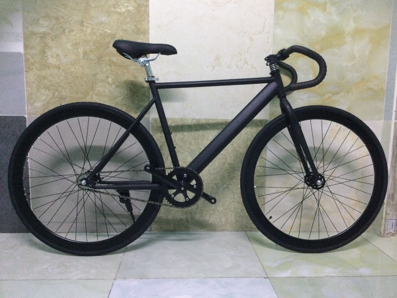 Xe đạp fix gear full đen