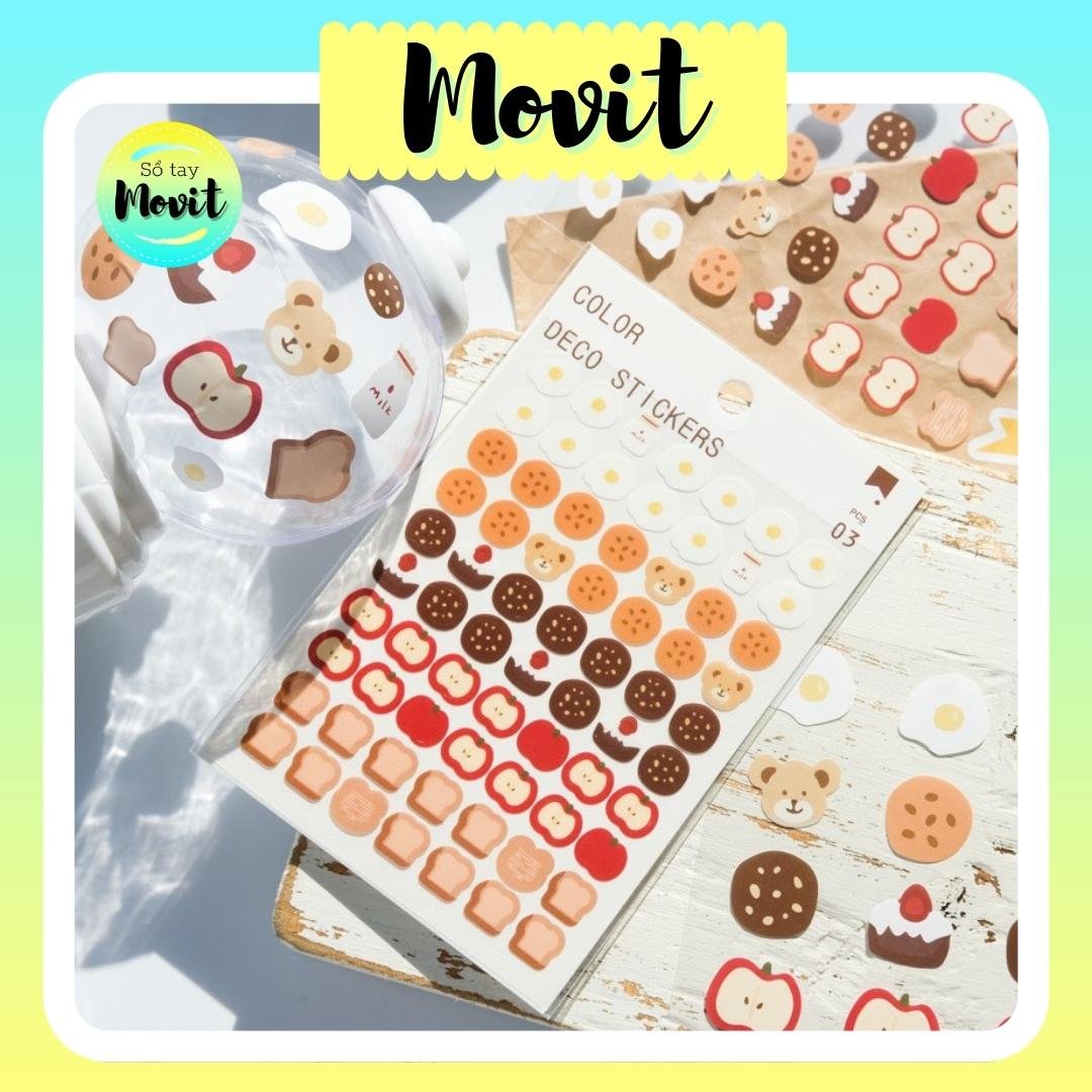 Set 3 miếng sticker hoạt hình chibi làm bullet journal