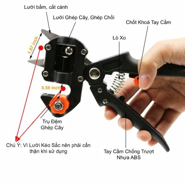 Kéo chiết ghép cành cây đa năng - chiết cành 3 chế độ u-v-n