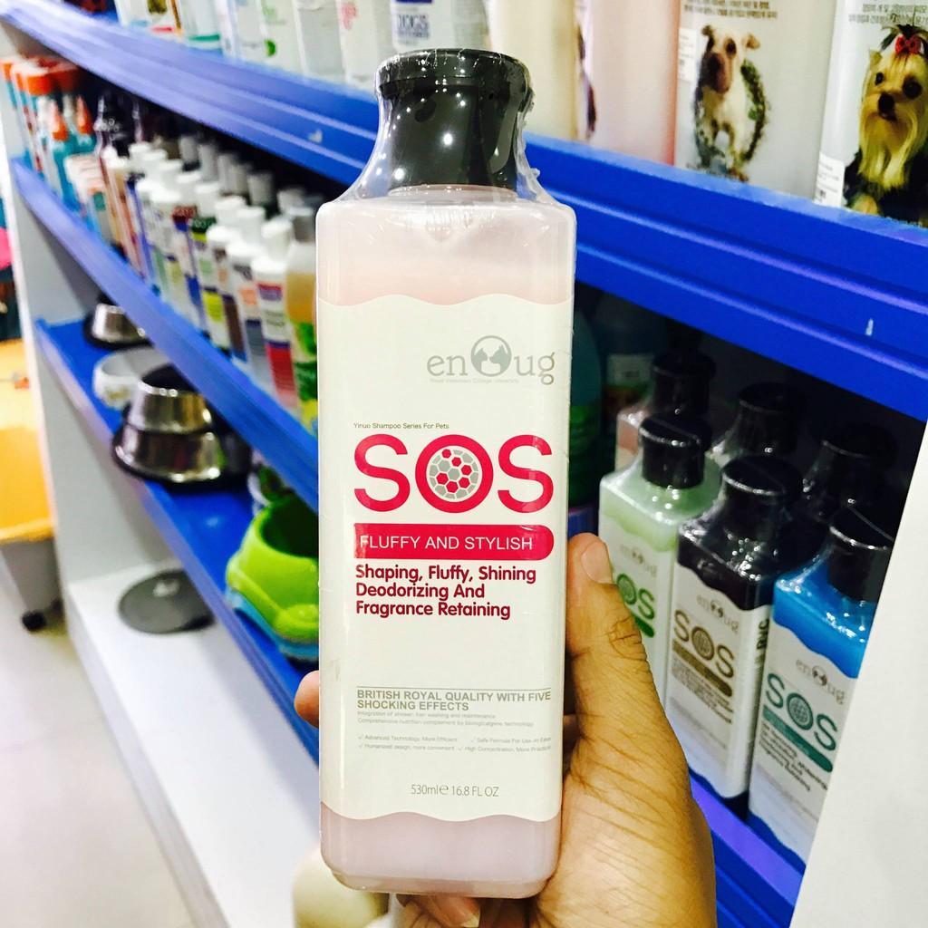 Sữa tắm cao cấp cho thú cưng SOS 530ml - Màu hồng - làm phồng lông