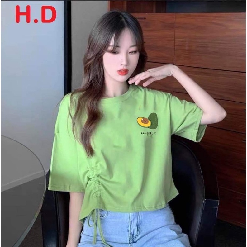 Áo croptop dây rút quả bơ HD6