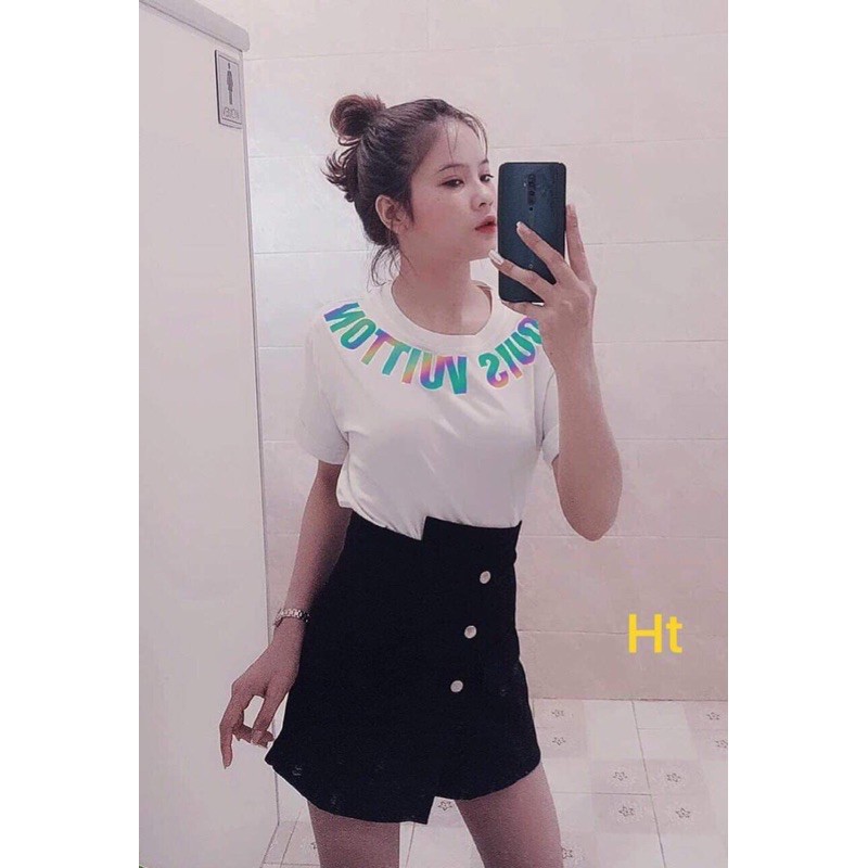 Áo phông phản quang chữ cổ lou cá tính hari0221