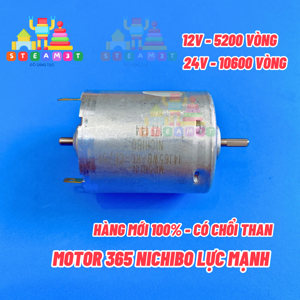 [HCM]Motor mô tơ 365 điện áp 12V 24V lực mạnh chạy êm tốc độ chậm 5200-10600 vòng - LK0142