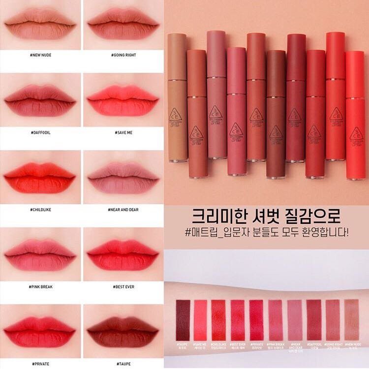 Son kem 3CE Velvet Lip Tint
