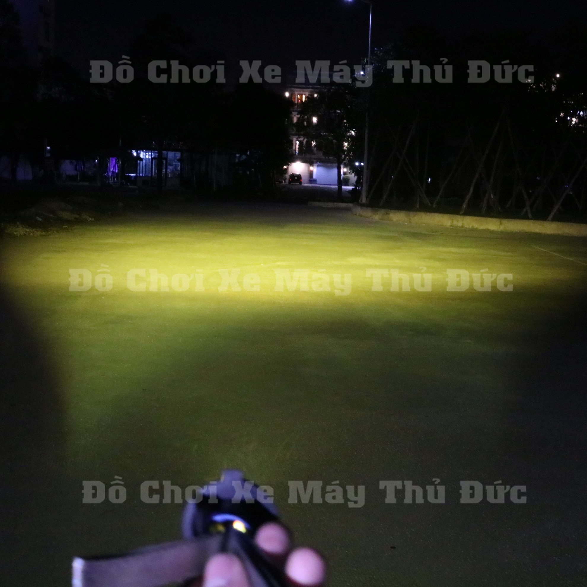 Đèn Pha LED Bi Cầu Xe Máy, Vàng - Trắng