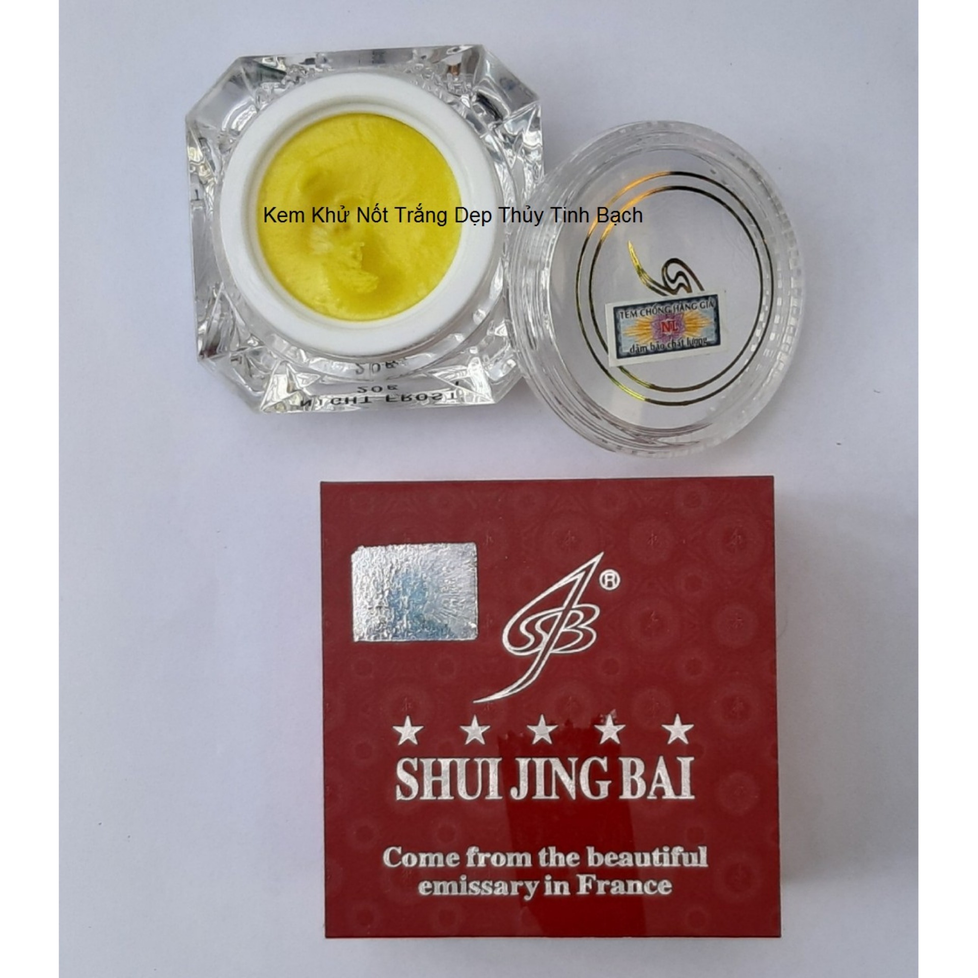 [Nám Đài Loan] Kem nám sạm, cháy nắng mờ thâm Khử Nốt dẹp thủy tinh bạch Shui Jing Bai 20g làm giảm hắc tố dưới da, nốt đen, đốm nâu