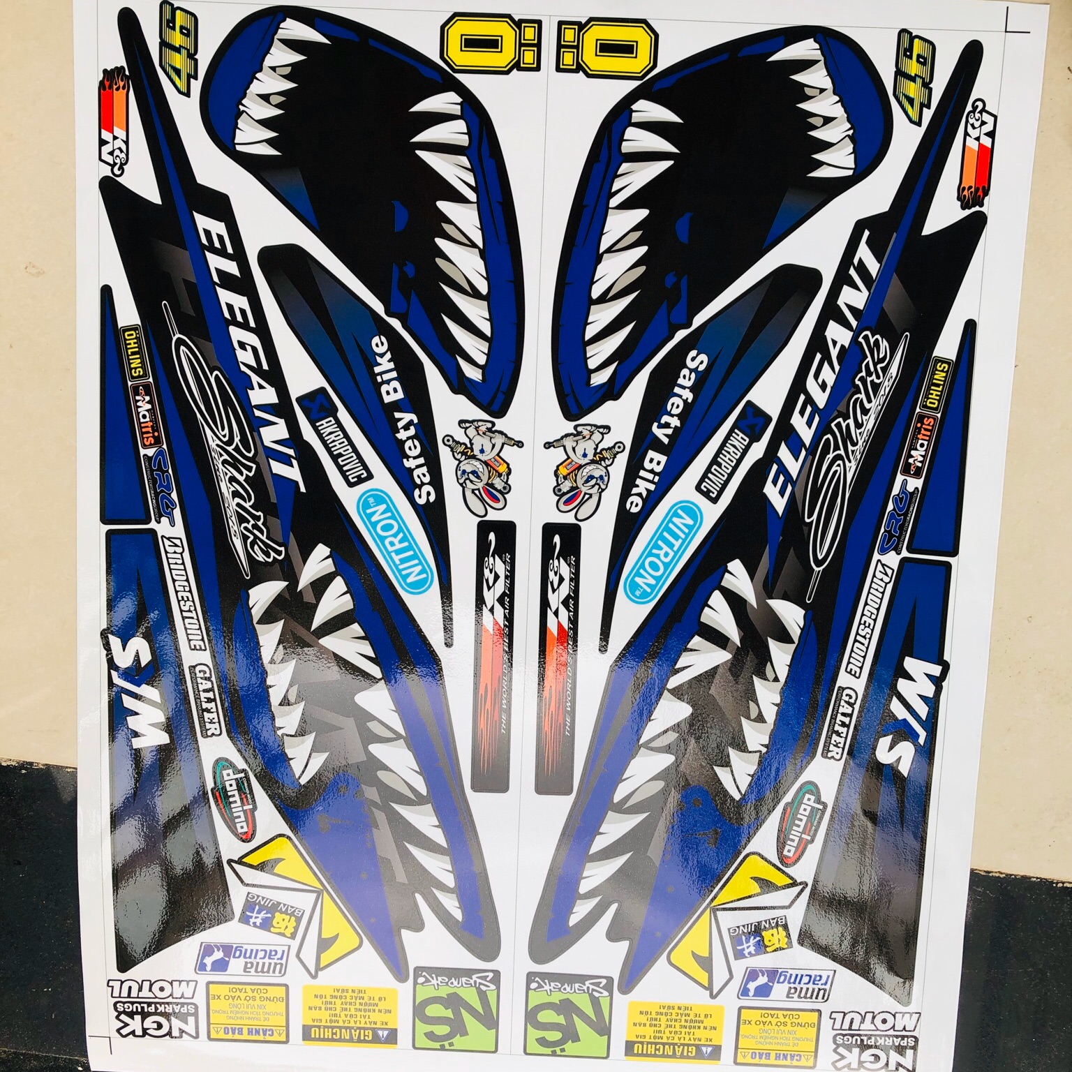 Tem rời elegant cá mập 2019 xanh đen