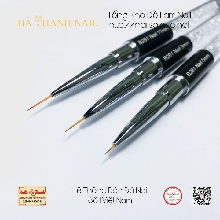 Cọ Vẽ Nét Cán Đá 3 Cỡ 5mm 9mm 11mm
