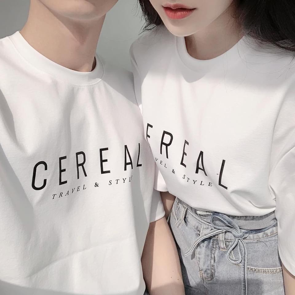 Áo thun đôi nam , áo phông nam nữ cotton cereal dude in nổi 5d