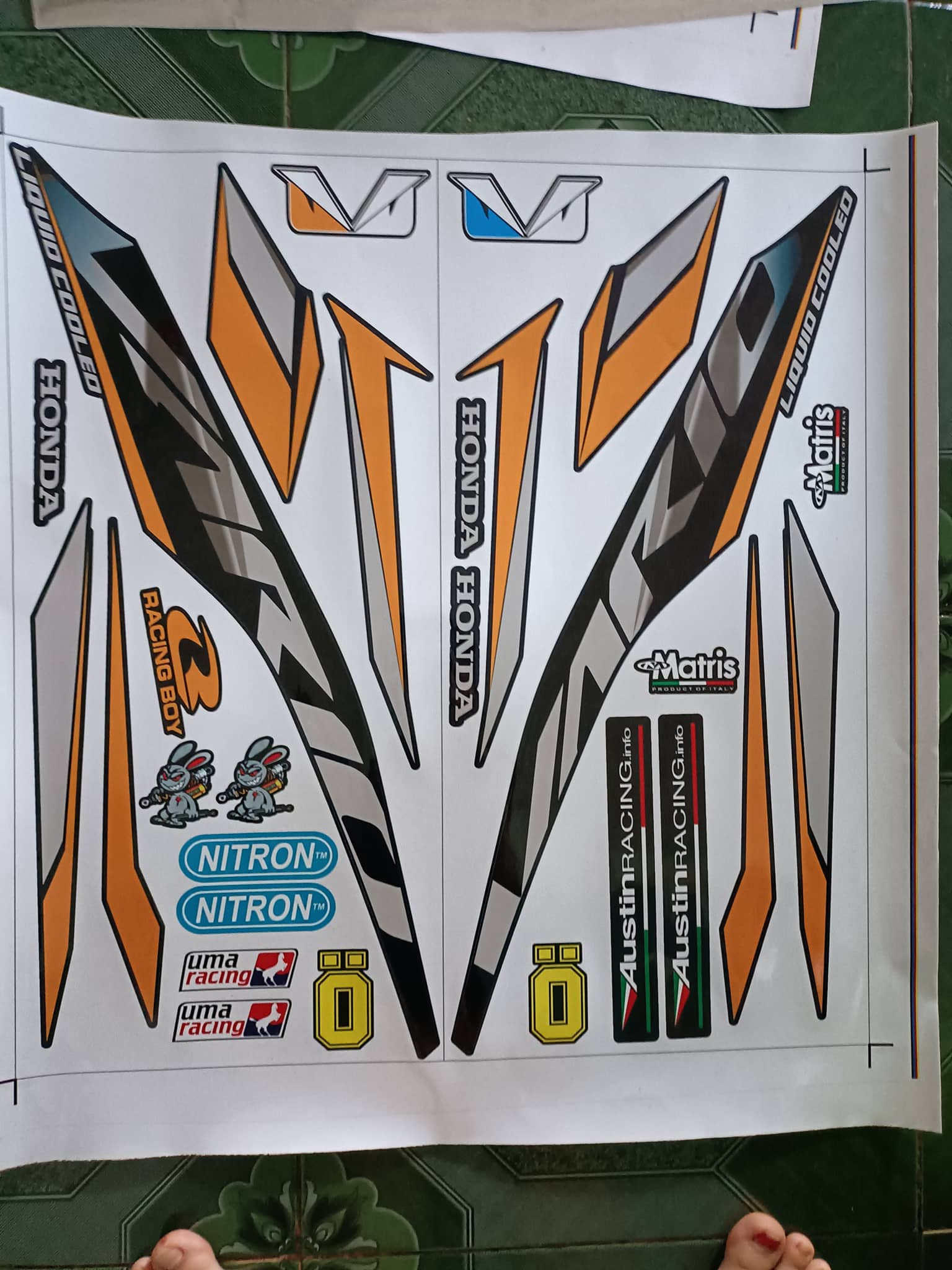 Tem rời vario 150 vàng xanh