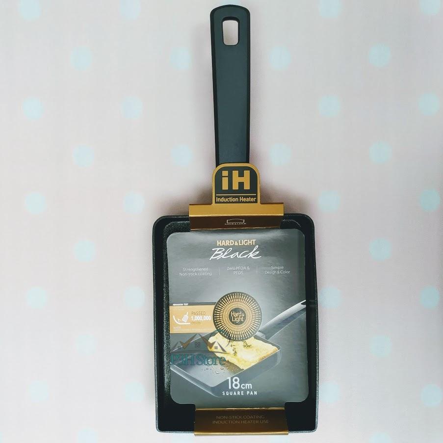 Chảo chống dính chữ nhật Lock&Lock Hard&Light 18cm dùng được bếp từ LHL5186-IH/ Chất liệu hợp kim nhôm cao cấp Kiểu dáng tiện dụng,