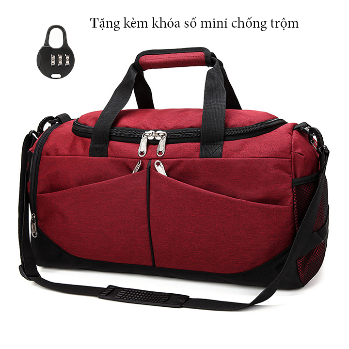 Túi Trống Du Lịch Vải Bố Chống Thấm Nước Tặng Kèm Khóa Số MiNi Chống Trộm size 51cm