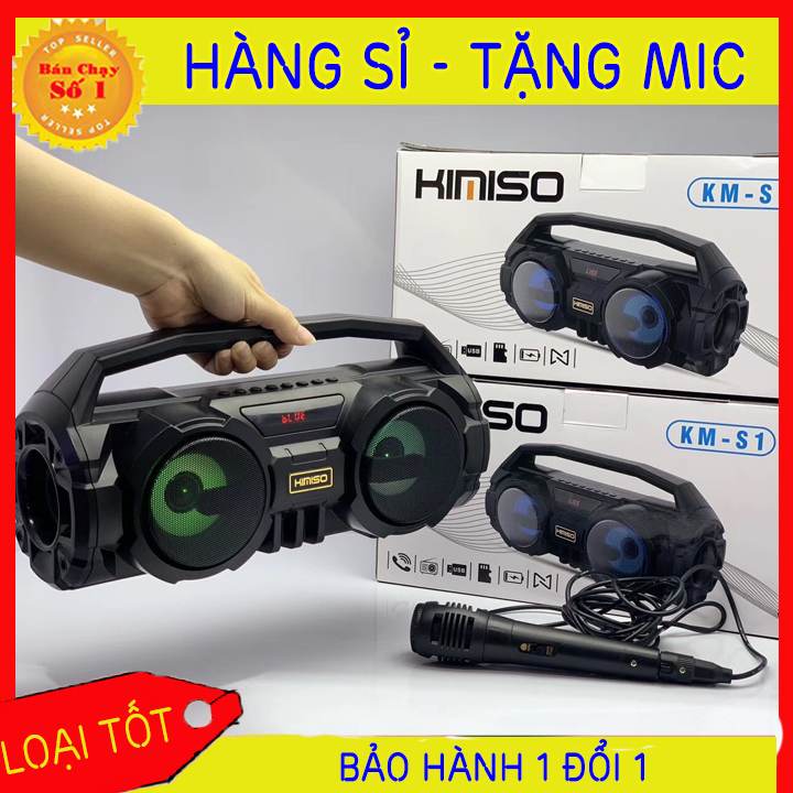 [100% HÀI LÒNG] Loa Kẹo Kéo KIMISO Có Mic Hát Karaoke Nghe Nhạc Bluetooth Loa bluetooth loa kraoke cắm thẻ nhớ nghe đài FM Siêu Hay - Tặng kèm Mic