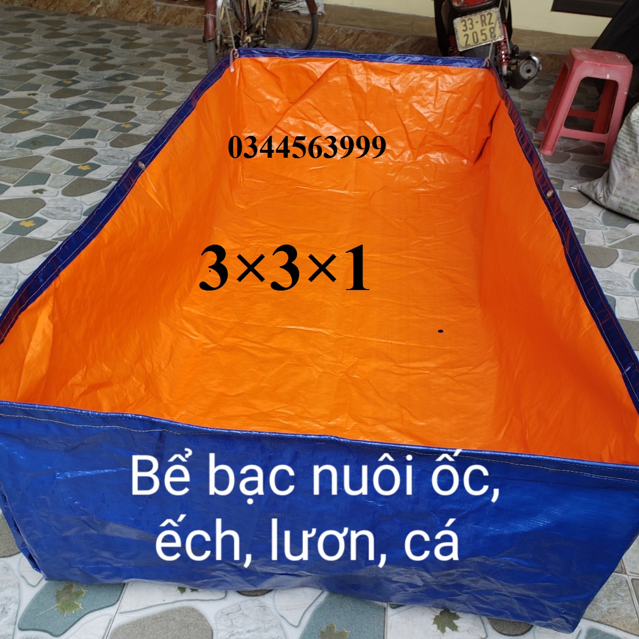 bể bạt nuôi cá cảnh , ốc , ếch , lươn kích thước 3×3×1