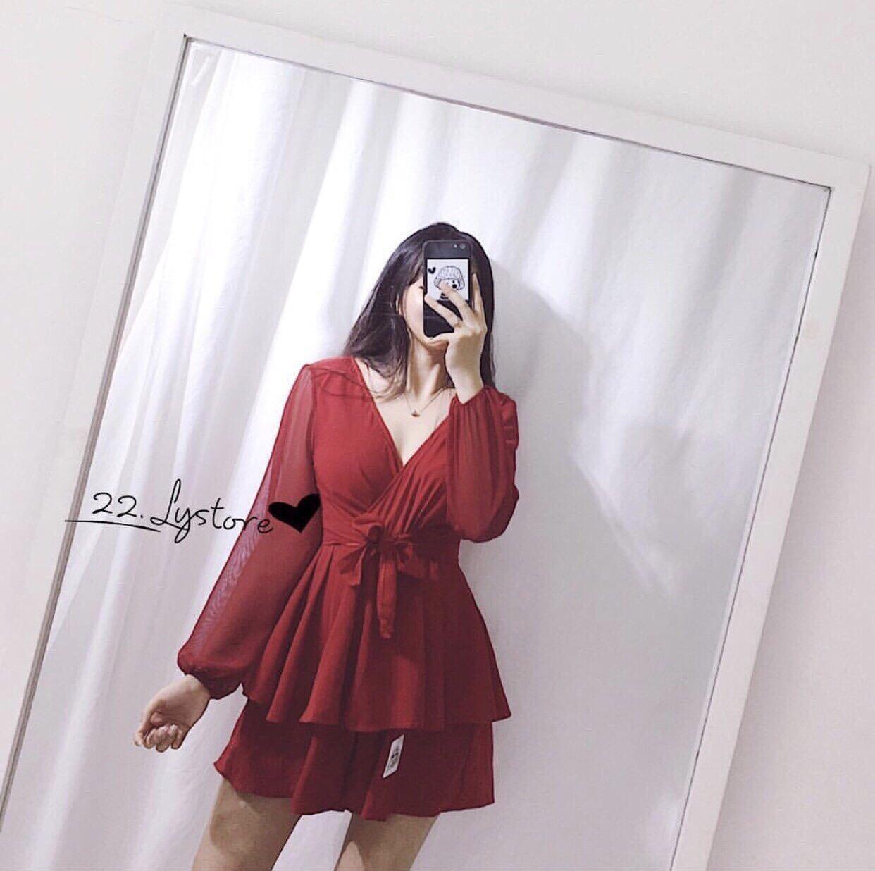 Set Jum Váy Nữ đùi Cột Nơ - CLS