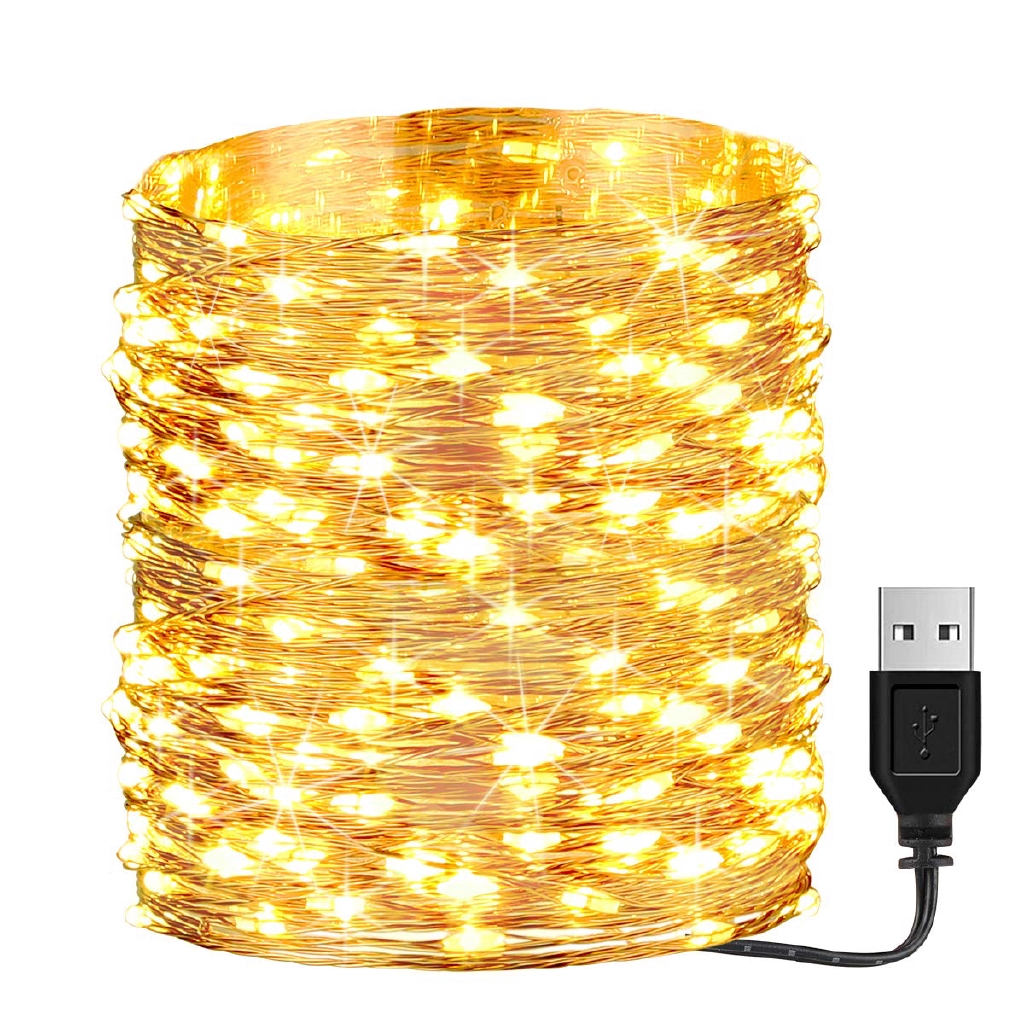 HCMDây đèn USB dài 10 Mét gồm 100 đèn LED dùng trang trí cắm trại dã ngoại
