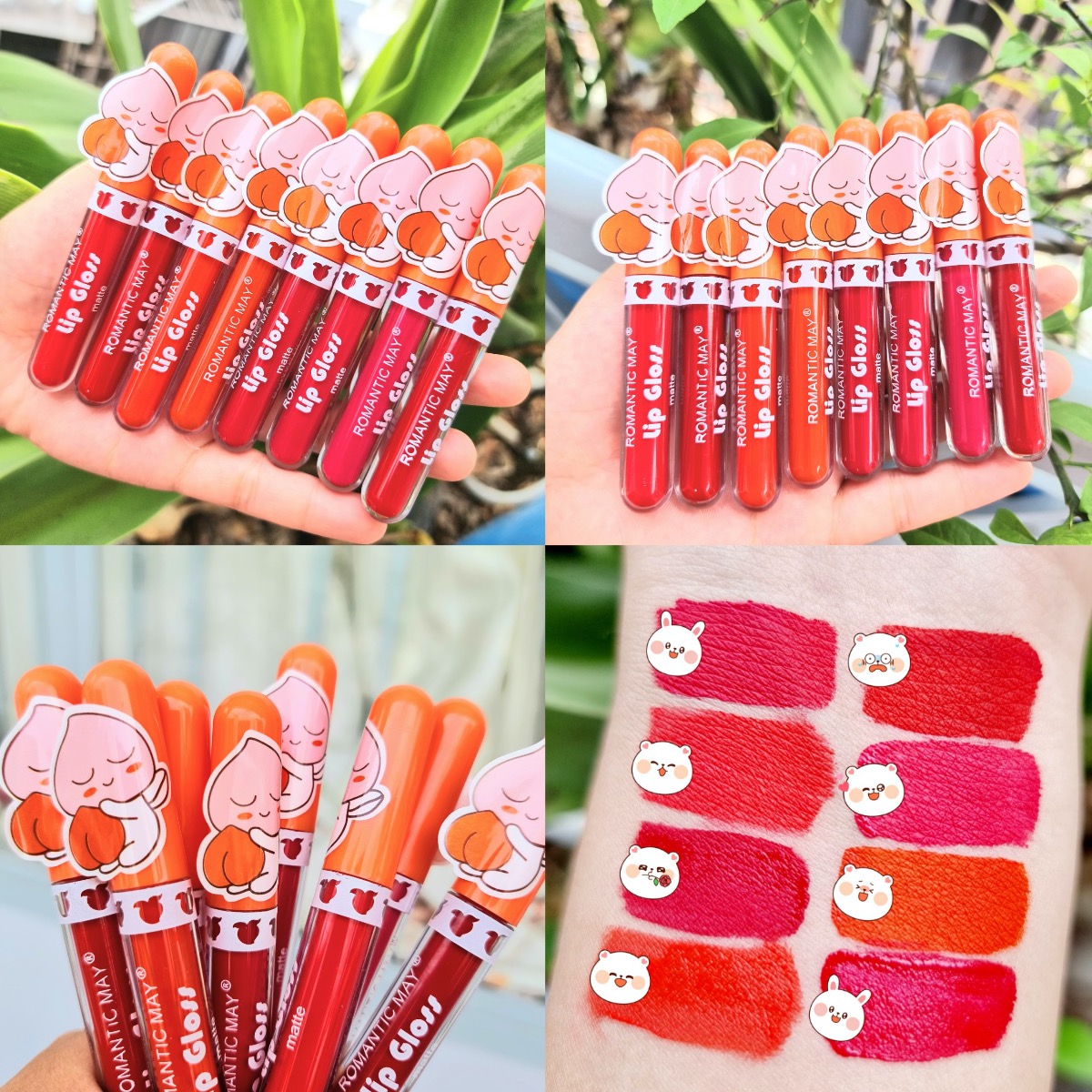 Sét 8 Cây son Kem Tem bé đào dễ thương