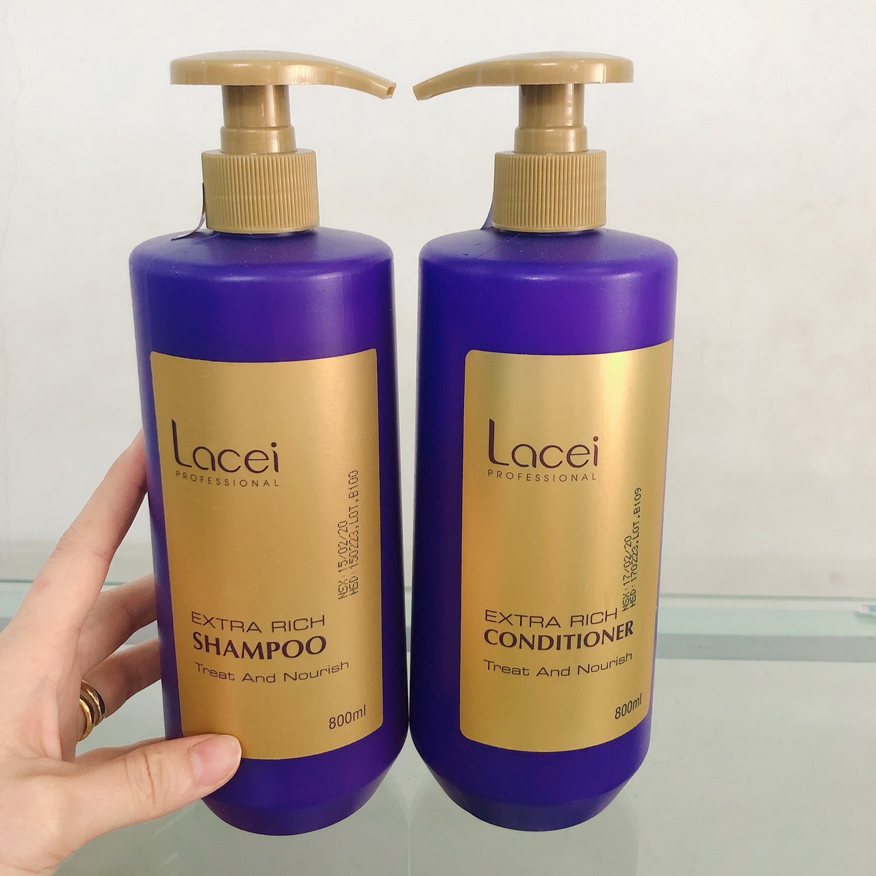 [HCM]DẦU GỘI XẢ TÓC SIÊU MƯỢT LACEI TÍM 800ML