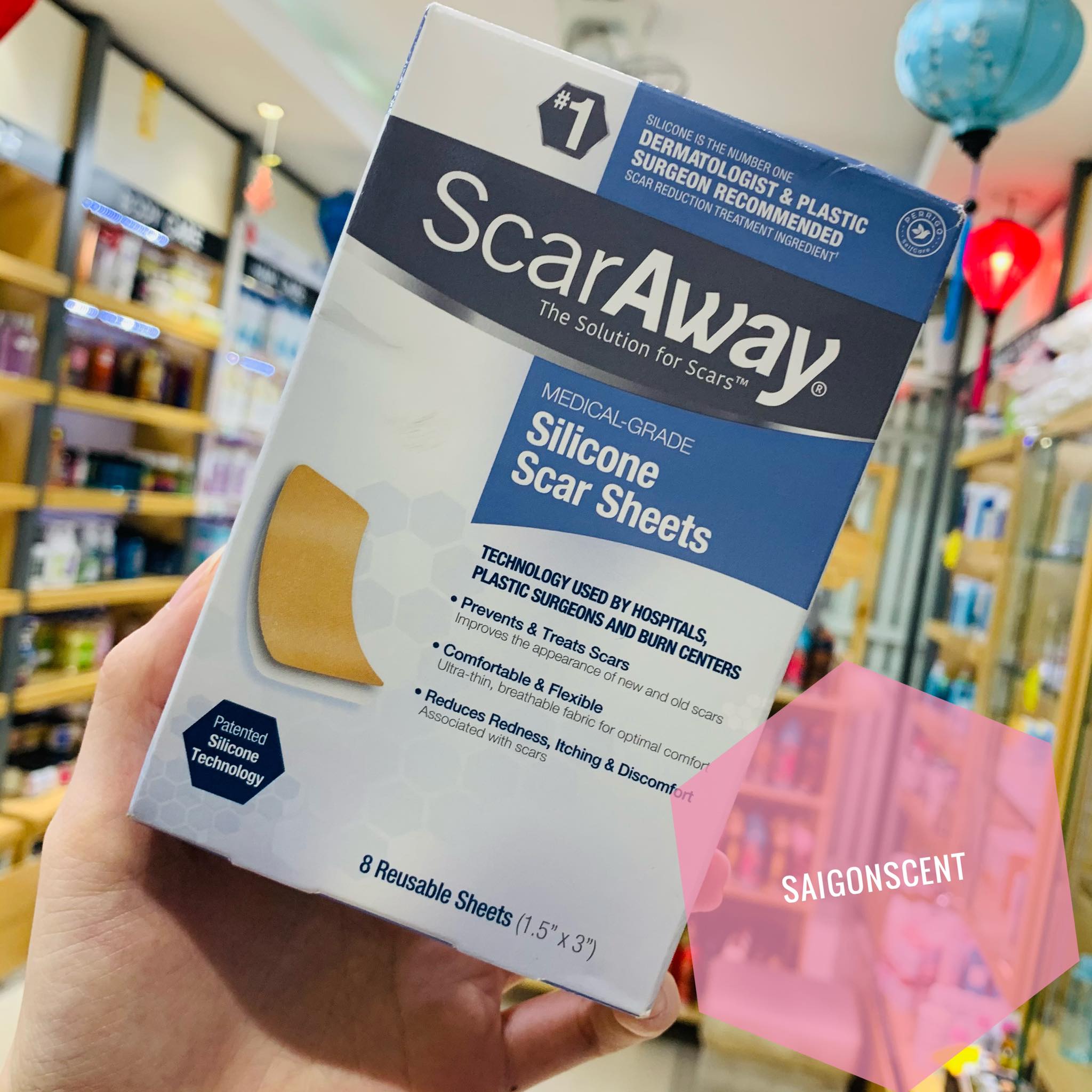 Miếng Dán Sẹo ScarAway Silicone Scar Sheets (8 miếng)