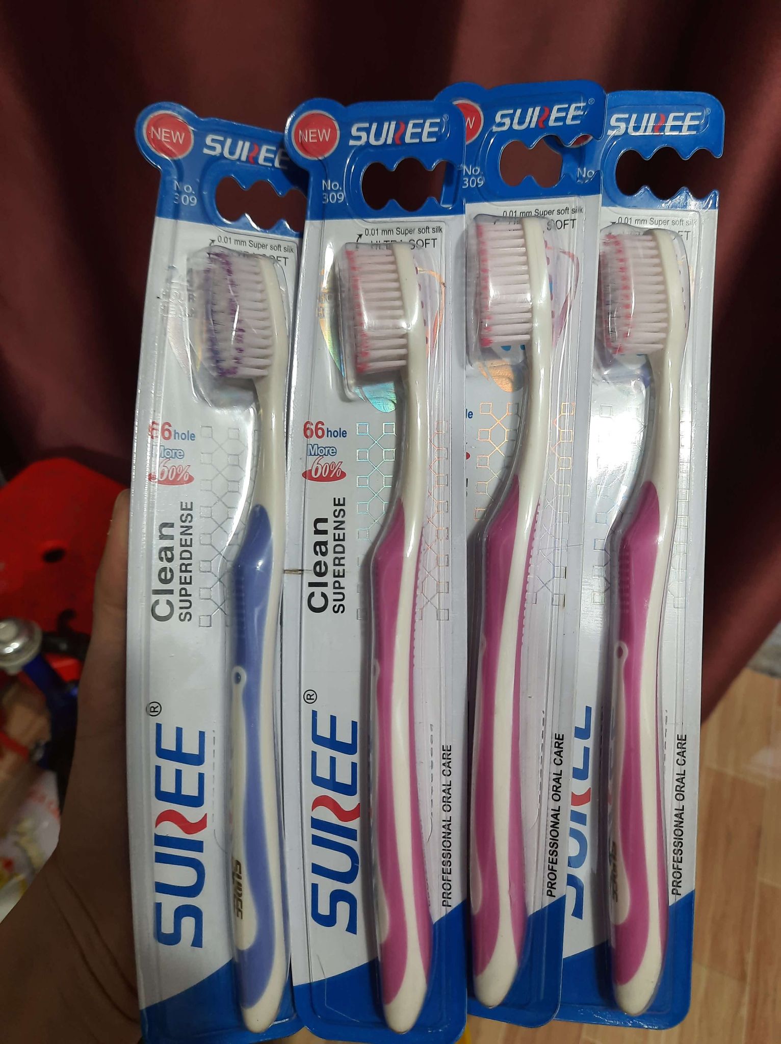 Combo 4 Bàn Chải Đánh Răng Thái Lan Suree 0.01mm Mềm Mịn